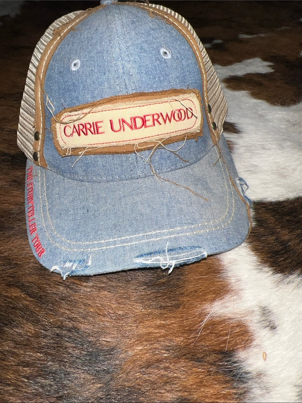 Carrie Underwood Denim & Tan Trucker Hat